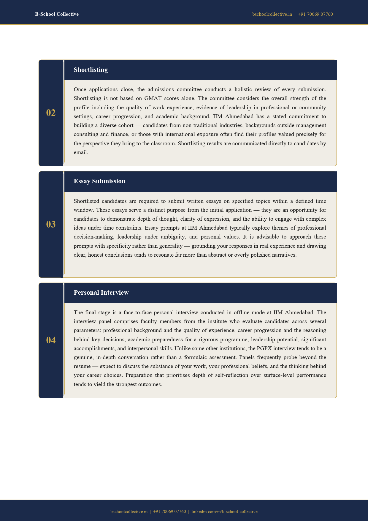 IIMA PGPX admissions guide page 3 preview