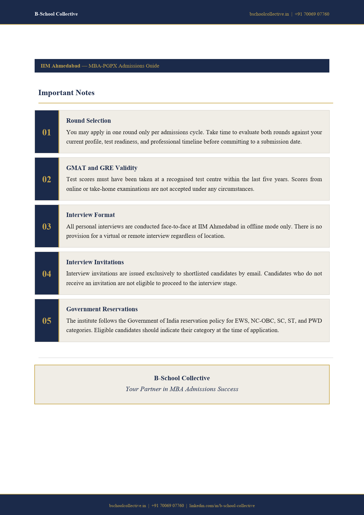 IIMA PGPX admissions guide page 5 preview