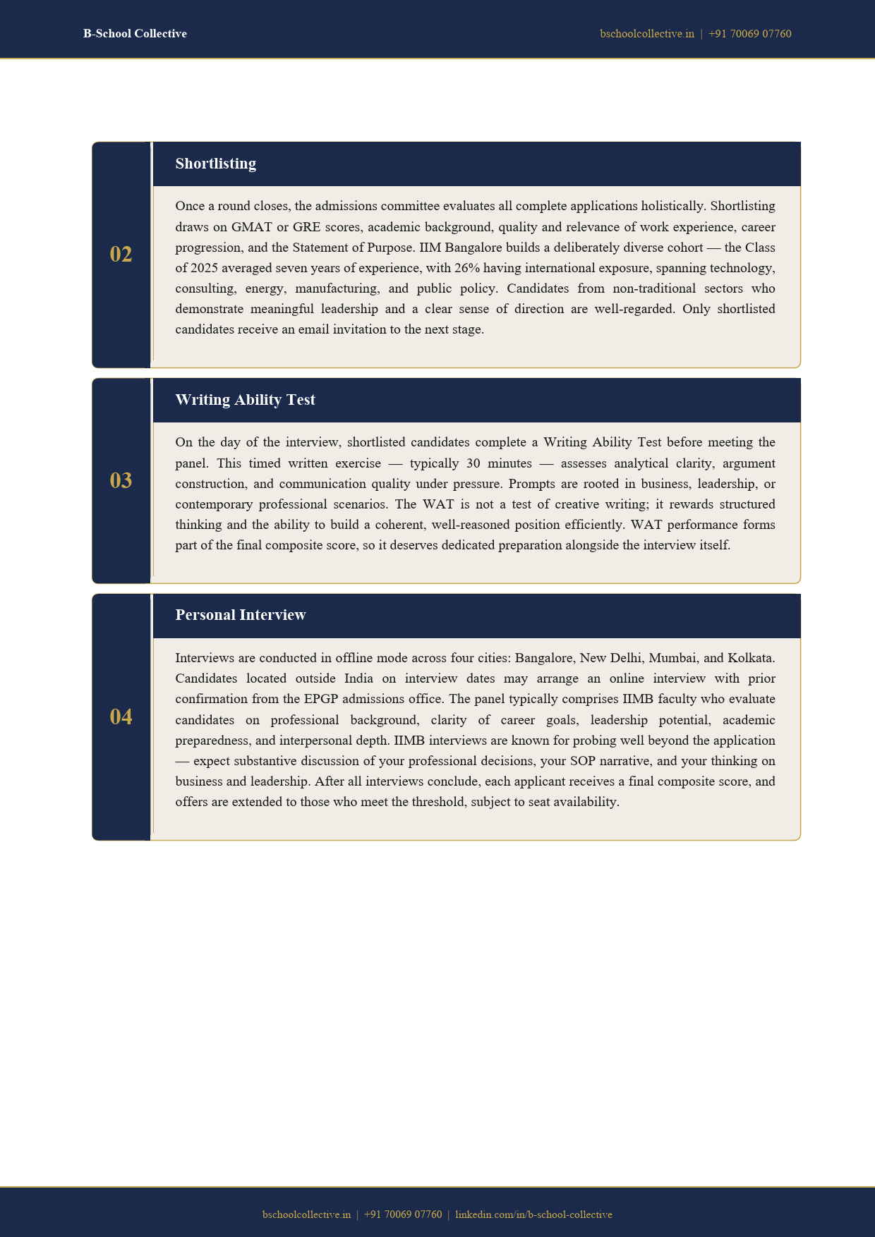 IIMB EPGP admissions guide page 3 preview