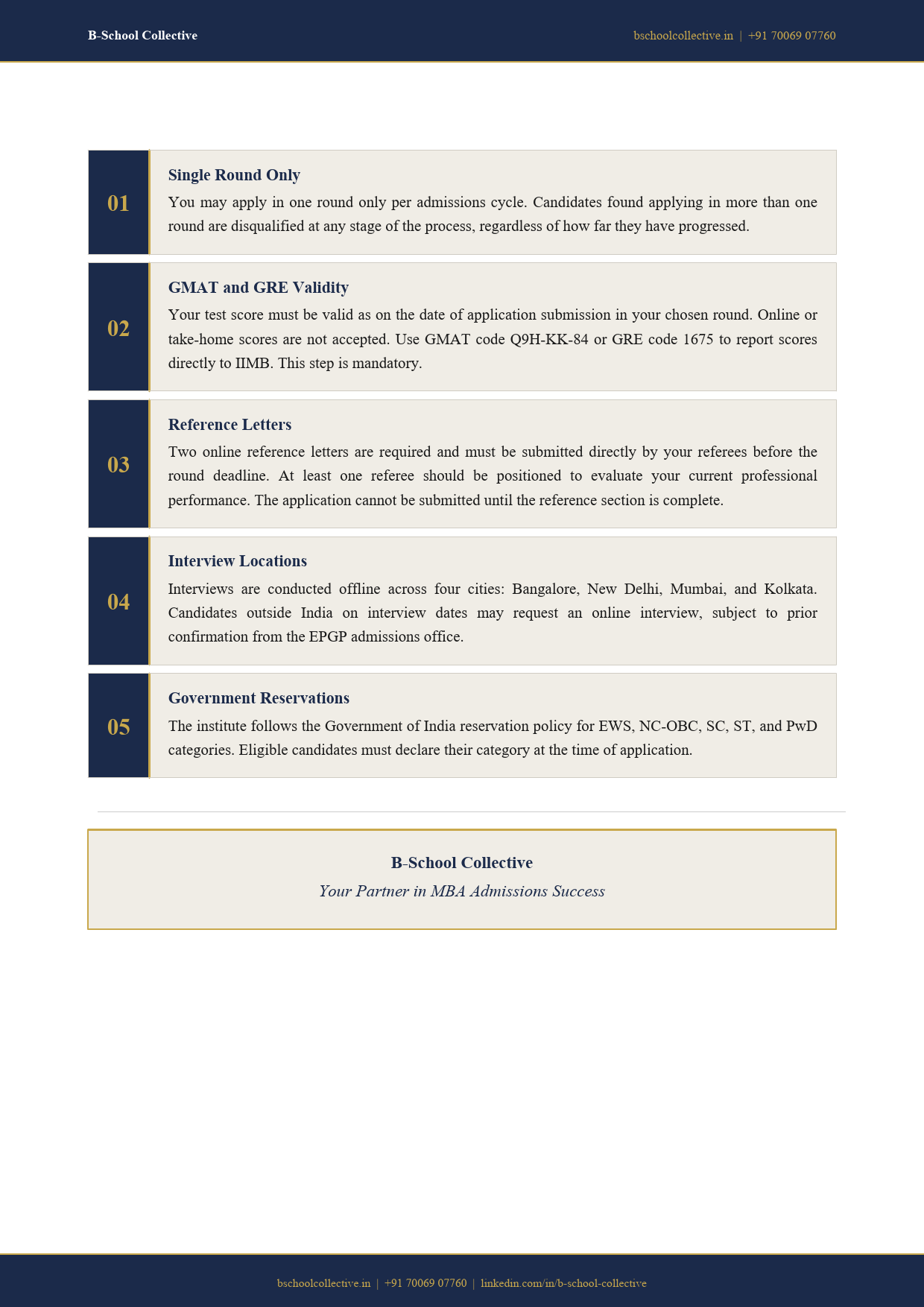 IIMB EPGP admissions guide page 5 preview