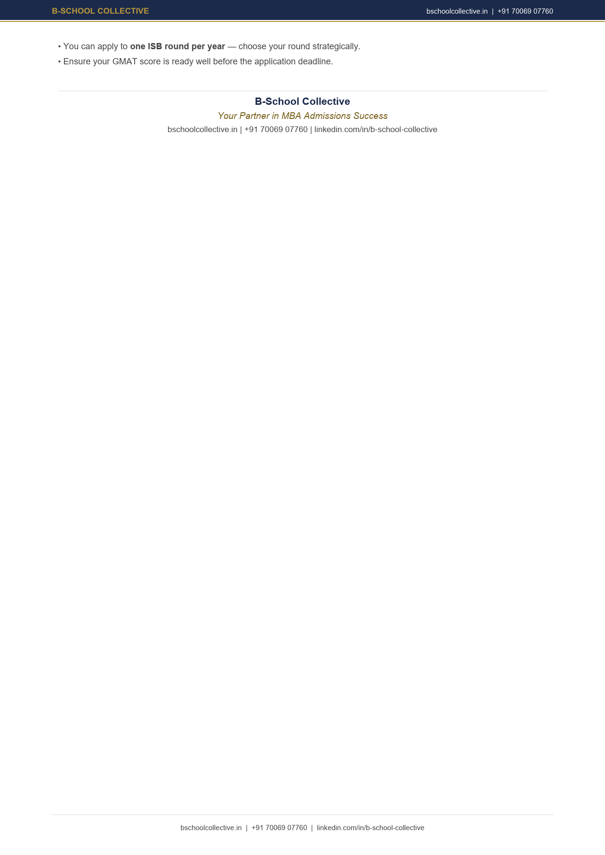 B-School Collective pricing brochure page 3 preview